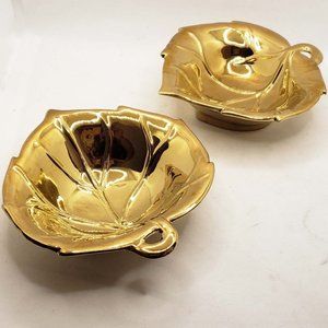 Balvery gold leaf shape ceramic small dishes bowls